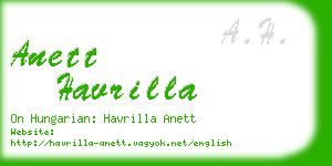anett havrilla business card